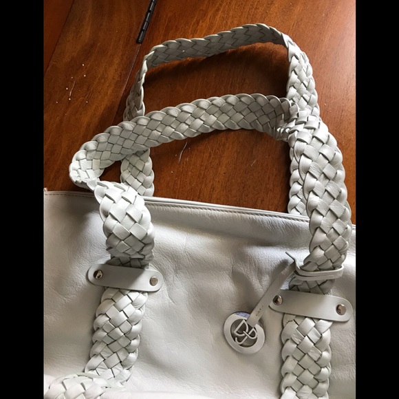 Donald J. Pilner leather purse - braided handles - Picture 2 of 7